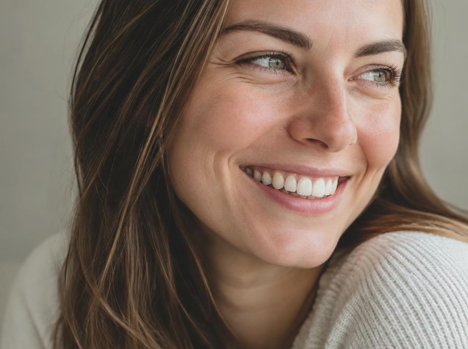 Person smiling naturally in soft daylight